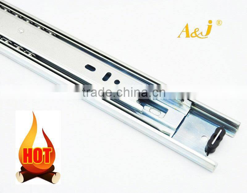 1.2x1.2x1.5mm furniture hardware 3-fold ball bearing slide kitchen cabinet drawer slide channel