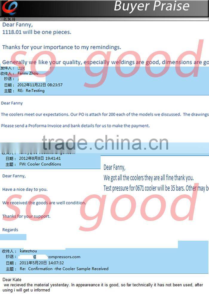 quality mixer truck oil cooler with electrical motor