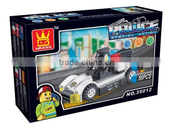 Factory price ABS 56pcs mini Police Block car