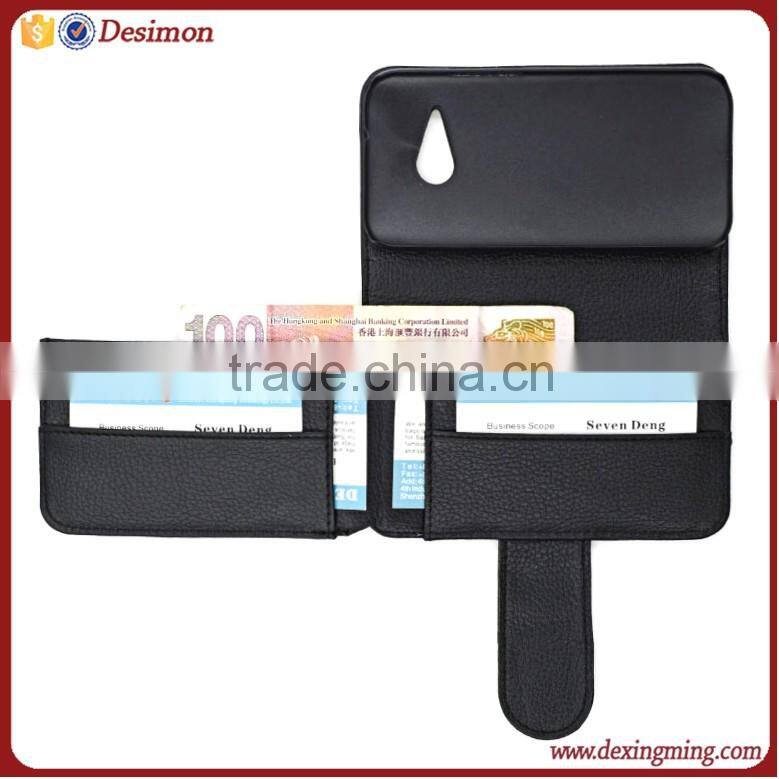 China manufacturer Magnet book style wallet leather case for HTC One M8 mini