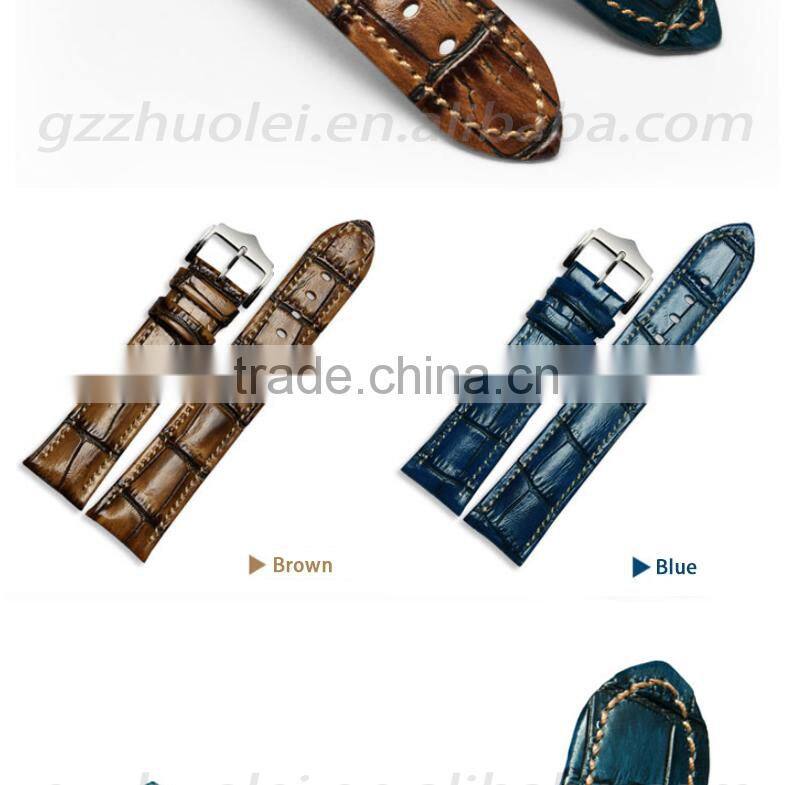 18|20|22mm high quality genuine cowhide leather Watch strap with fashionable buckle