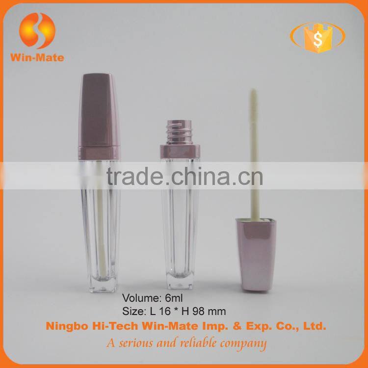 Fashionable style electroplate light purple cap empty acrylic cosmetic lip gloss tube