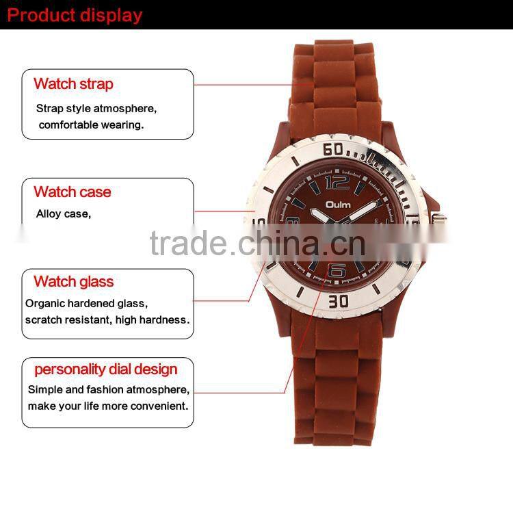 2015 oulm cheap watch, fancy kid watch, colorful childern watch wholesale