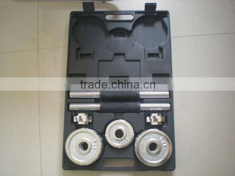 Teenloon lastest chromed dumbbell set with plastic case cast dumbbell set