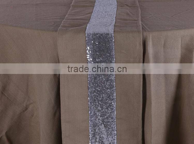 Fancy wedding burlap and sequin table runner size
