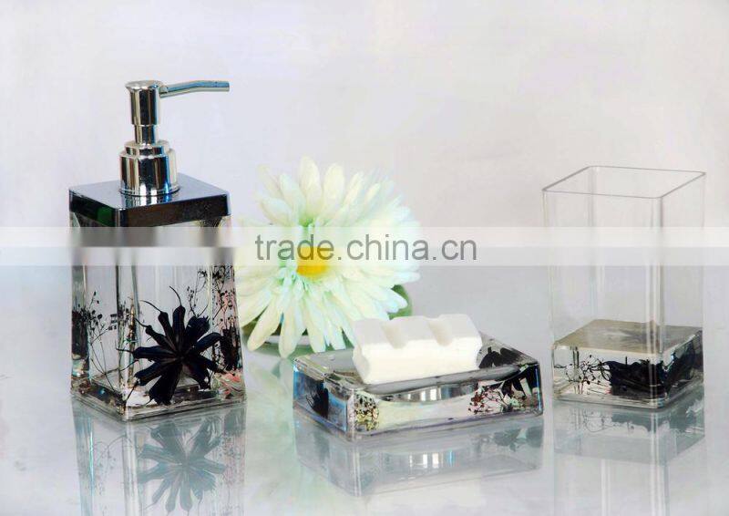 Acrylic bathroom accessories/bath accessories wholesale/Tumbler / Soap dispenser / Soap dish