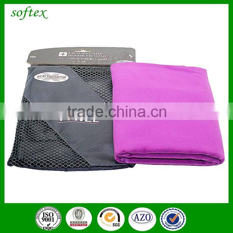 Suede microfiber sports towels with logo embossed