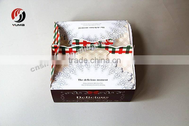 birthday food grade brown cake box with handle