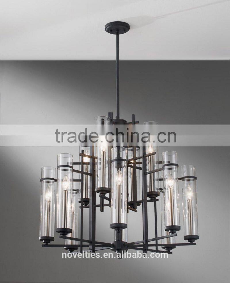 Excellent Crafts Chandelier Lighting Antique Candle Edison Lights and Hand Blown Sleek Sparkling Glass Surrounds
