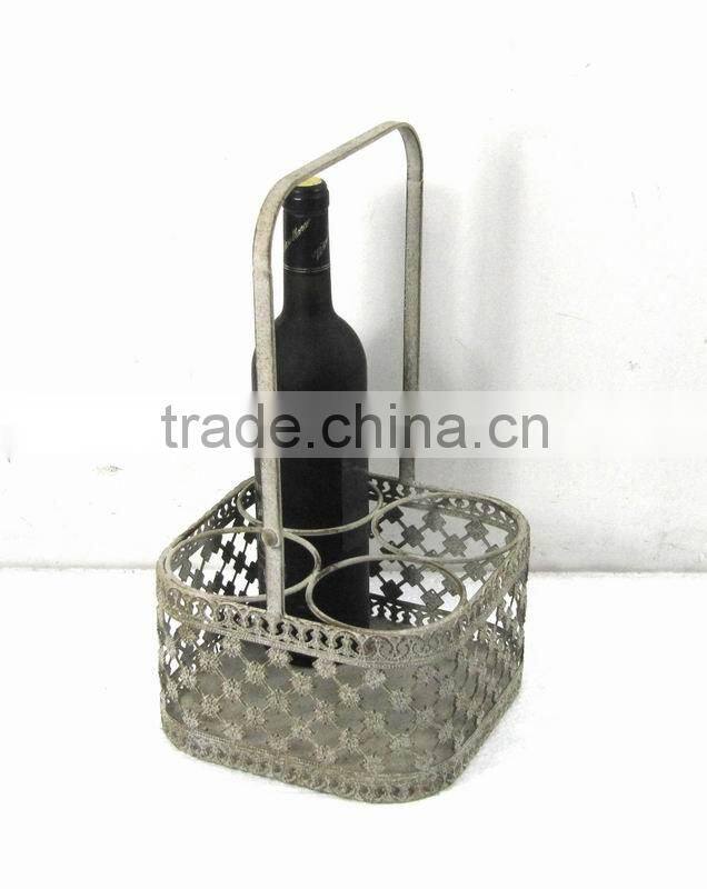 4 places Square Metal Wine Holder