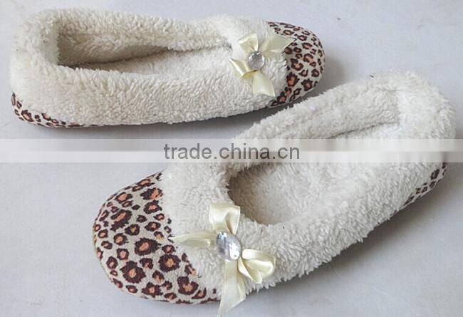 leopard print ladies indoor slipper fashion dance slipper /ladies dance shoes