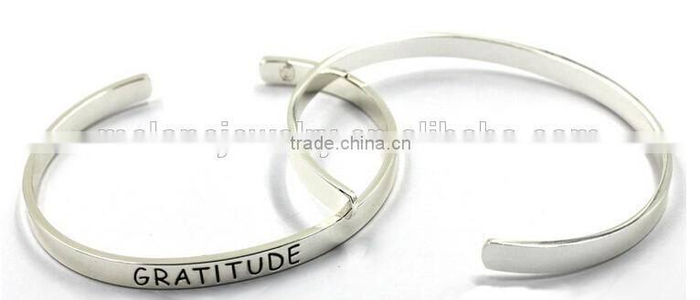 Wholesale Custom stainless steel 3.5mm Width Inspiration Engraved Message Bracelet