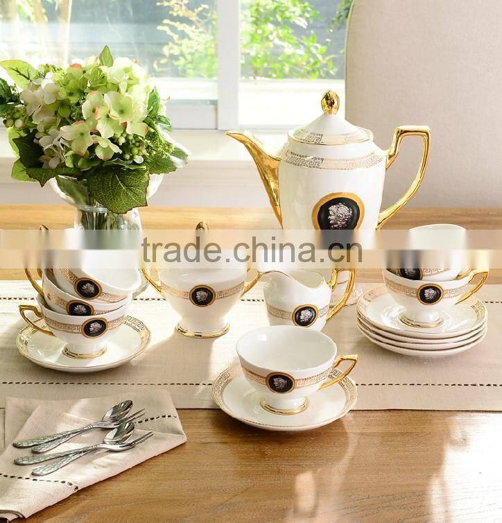 top class golden porcelain royal fine bone china turkish coffee set