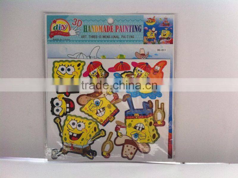 Beautiful flowers shaped 3d handmade sticker