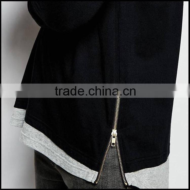 Longline Men Wholesale Blank Sweatshirts Crew Neck Long Sleeve New Design Custom Baseball Sweatshirt