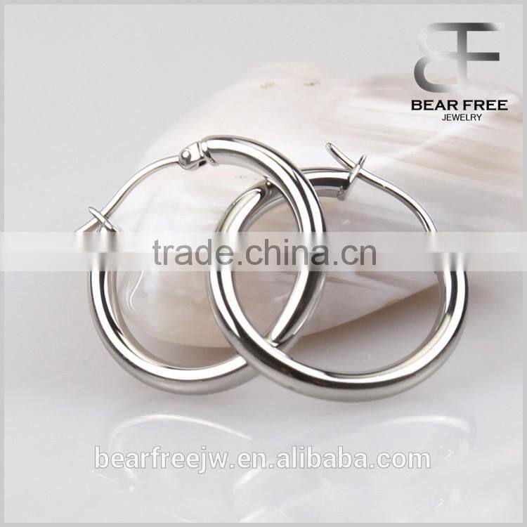 Factory Direct Price High Polished Stainless Steel Hoops Womens Mens Huggie Earrings