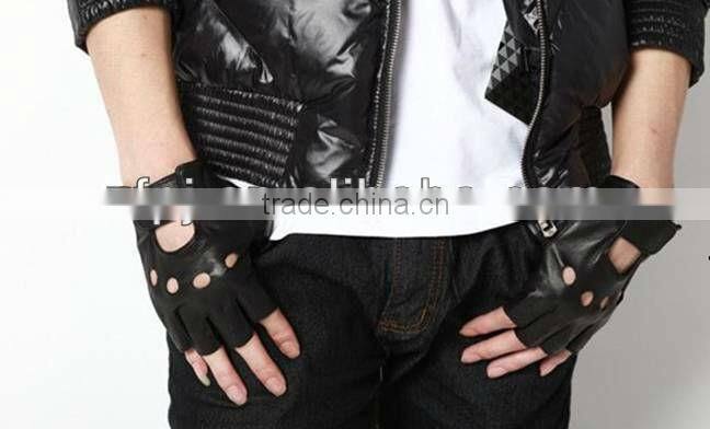 Fashion Gentlemen Fingerless leather driving gloves