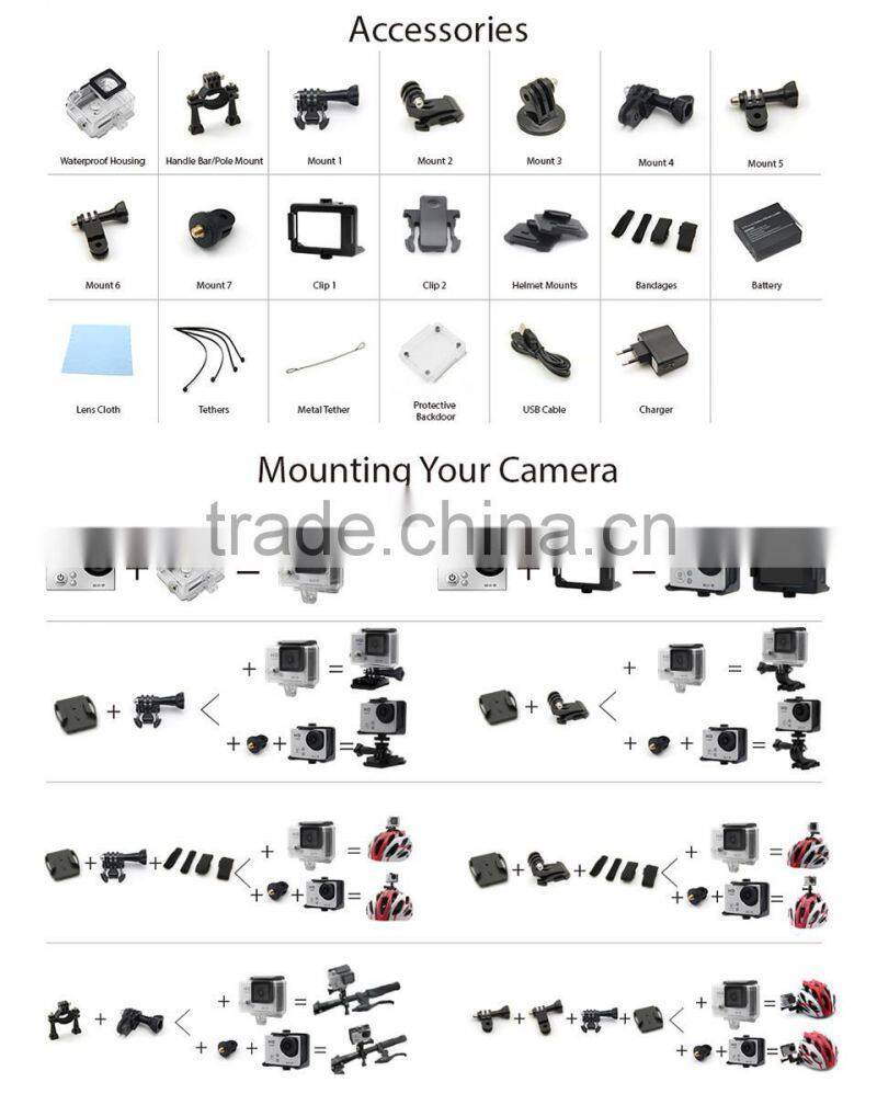 2016 Waterproof Diving 30M Wifi Remote Control Sport Camera SJ7000 SJ8000 SJ9000