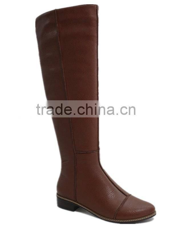 New fashion zipper boots PU flat over knee boots for women
