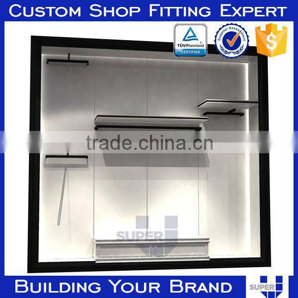 Tailor made display cabinet wood with hardware decorative iron brackets