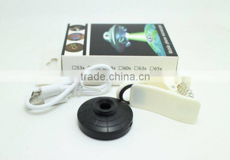 2016 trending products Smartphone portable rechargeable 8 leds Lighting Microscope for all camera phones
