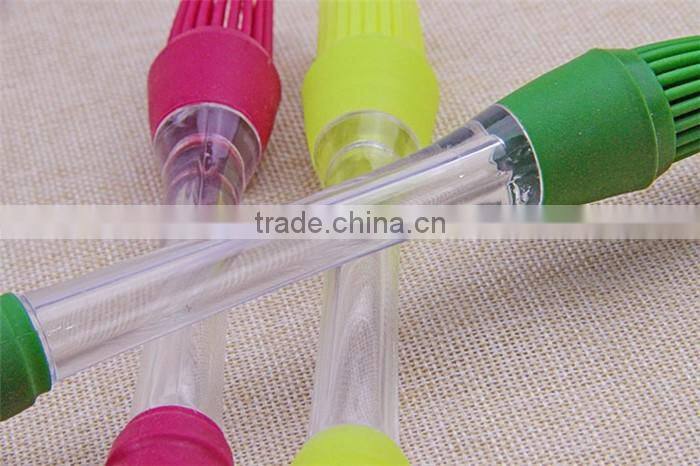 Hot selling household BBQ silicone basting brush, food safe stainless silicone oil brush, Customized silicone basting brush