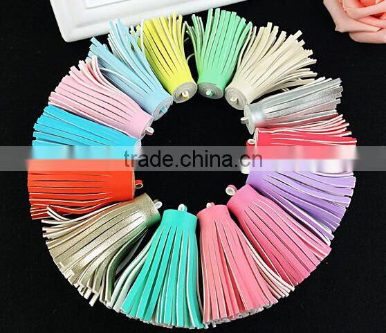 Mix colors Suede Tassels Pendants With Macrame Fit Jewelry Accessory