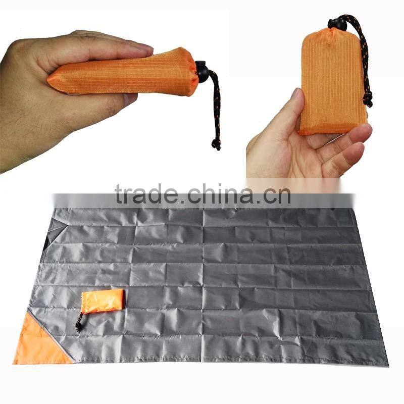 Portable Mini Hiking Picnic Beach Pocket Blanket with Drastring Pouch
