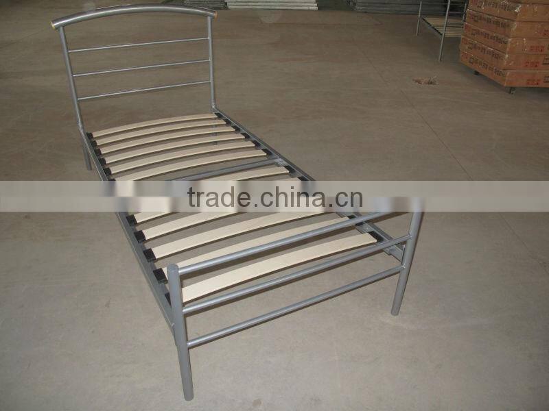 Lovely simple metal bed single with wooden slats
