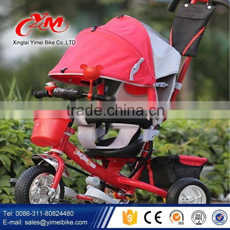 Alibaba Wholesale Best Quality metal baby tricycle with wagon / two seat child 3 wheel trike / AIR TYRE tricycle for children