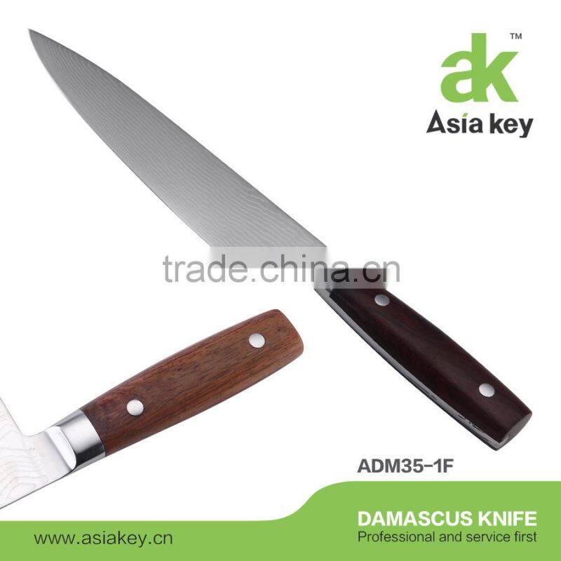 vg10 knife Tiny Ware Pattern Damascus 9-1/2 inch Chef Knife with Wood Handle