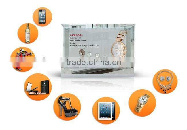 Richtech transparent LCD glass display cabinet with video advertising