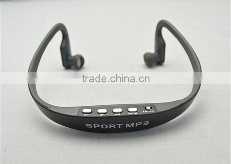 New bulk wireless headset earphone headphone sport mp3 player with FM radio