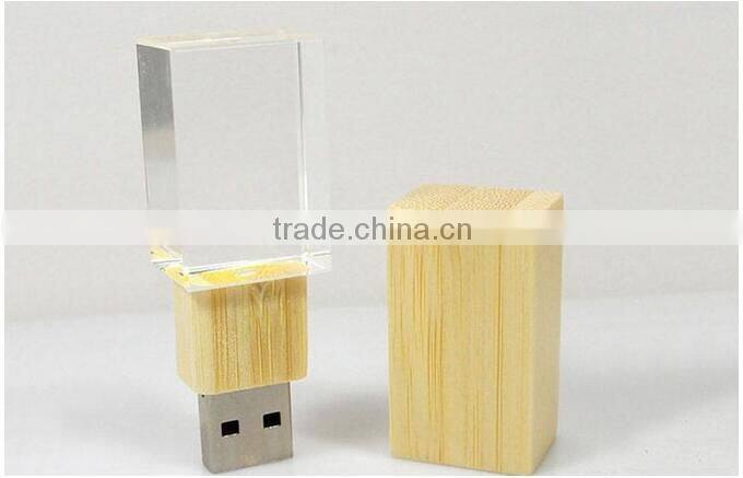 oem logo free sample wooden usb flash drive with LED light