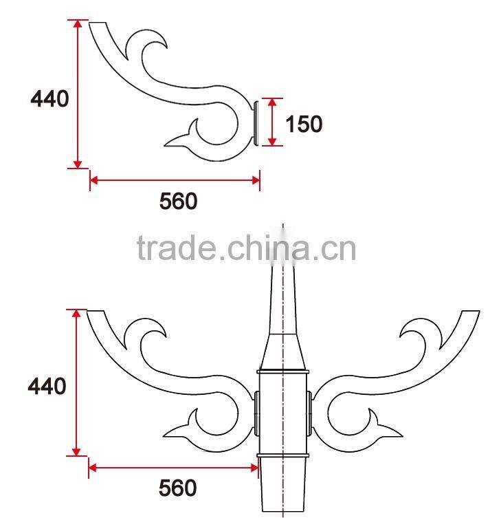 D023 Cheap Outdoor Lighting Cast Aluminum Street Light Arm