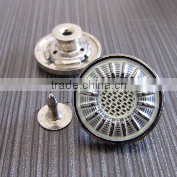 plated white grave jeans buttons and rivets