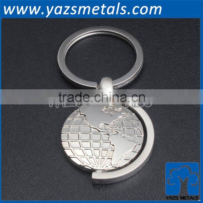 custom metal spin globe keychain