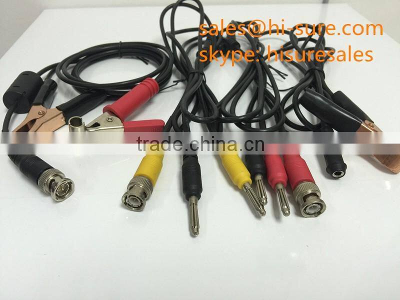 Oscilloscope cable set bnc male connectors with banana plug and power clip