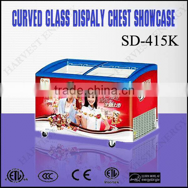 High Quality SD415K Curved Glass Display Supermarket Showcase