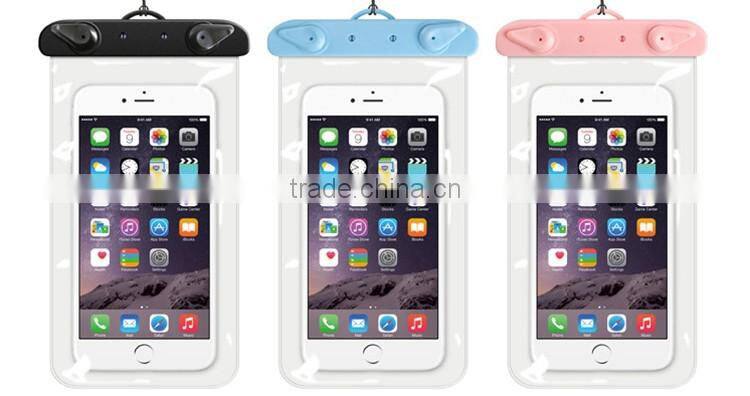 High Quality PVC Cute Cartoon Logo Print Waterproof Phone Bag