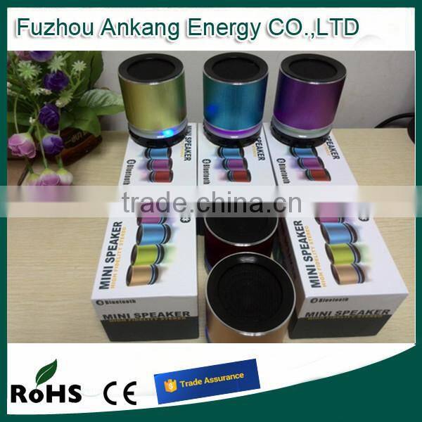 2015 new mini portable mental purple bluetooth speaker with led light