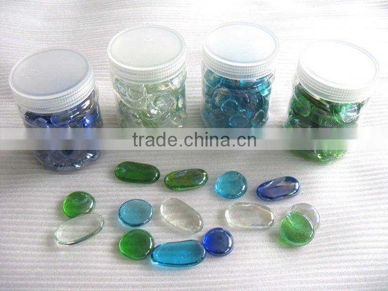 circle glass gems, flat glass gems, clear, solid glass gems