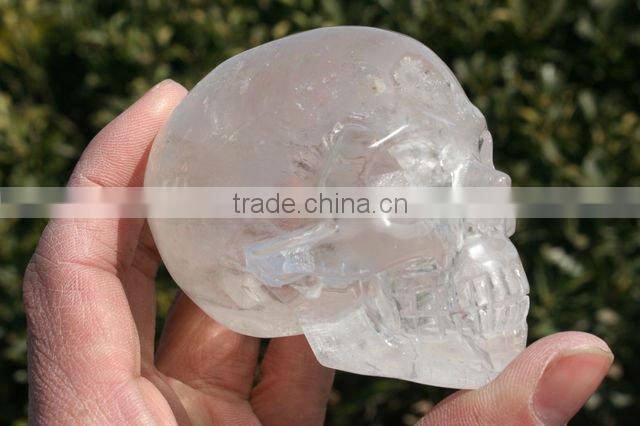Rare Stuning Quartz Rock Crystal Skull Carving