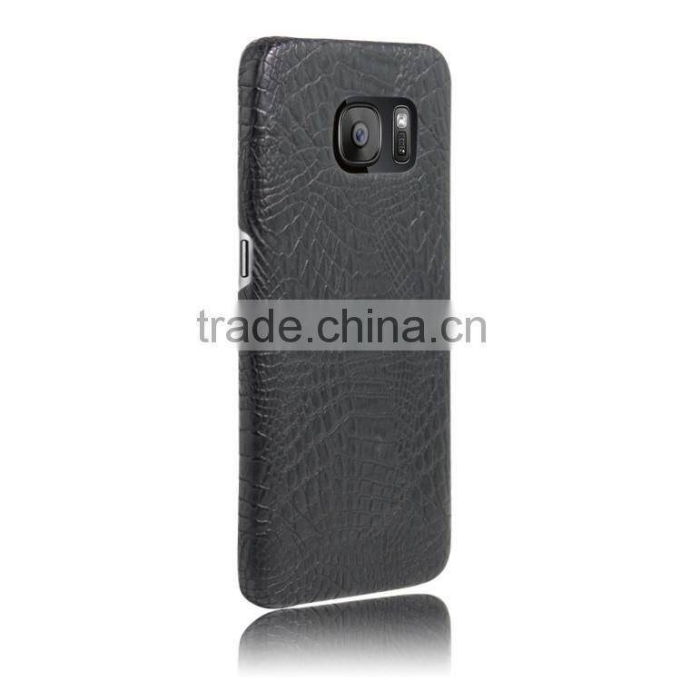 Fashion Hard Back Case Cover for Samsung Galaxy S7 Edge PU Leather CROCO Casing