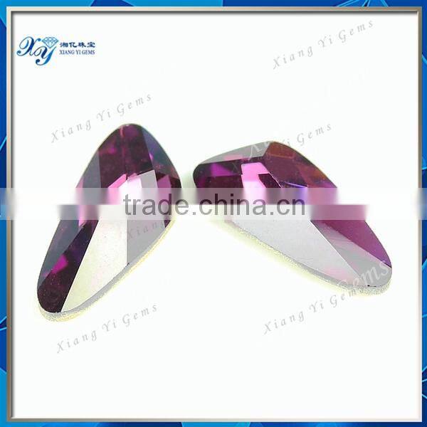 large semi precious stone lab created diomand purple decorative glass stone