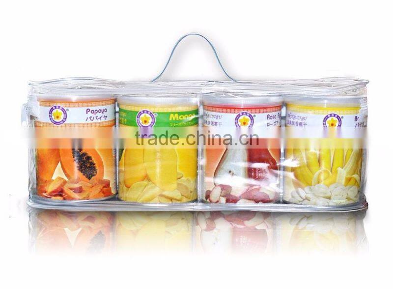 Freeze dried fruit gift set ( 4 tin can ) by Thai Ao Chi Fruits from Thailand