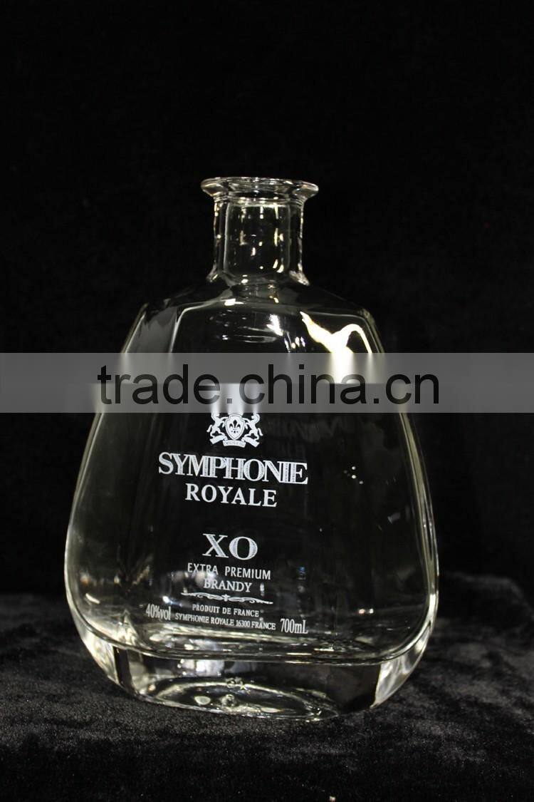 High-end Rhum empty Glass Bottle with Cork