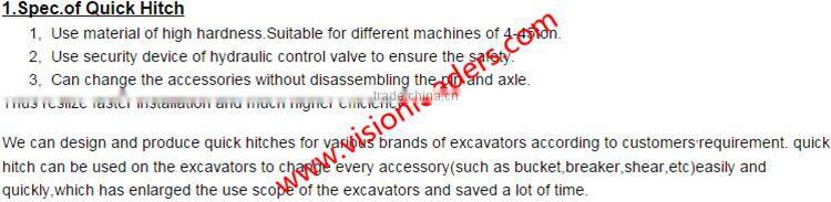 quick coupler,OEM in competitive price,sdlg wheel loader