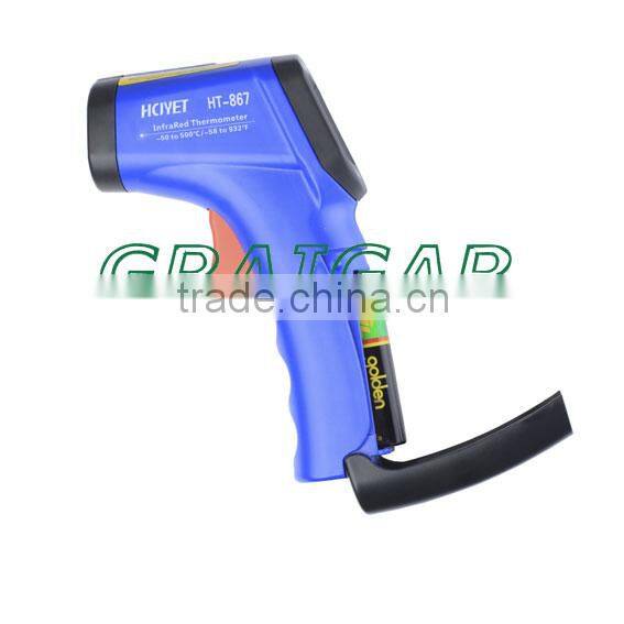 Infrared thermometer HT-867 (-50-500 centigrade) hand-held with LCD DISPLAY temperature meter laser thermometer