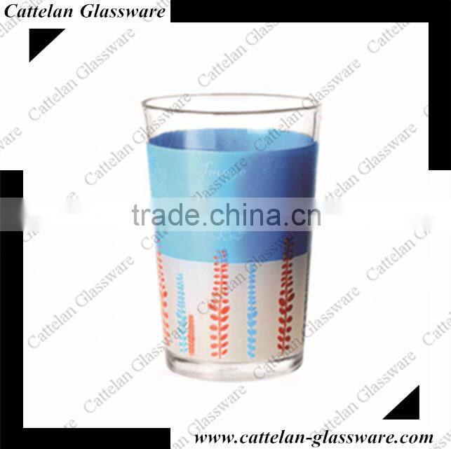 China Anhui Cheap high ball drinking glass tumbler,water glass cup,beverage glass with Folk Style printing.